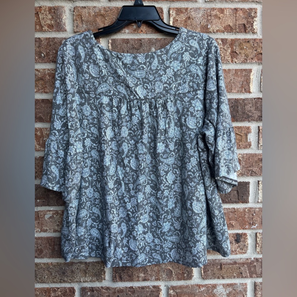 J. Jill Charcoal Paisley Blouse - Picture 6 of 6